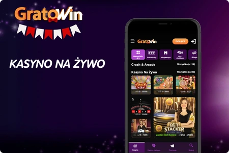 Kasyno na żywo w Grato Win z ruletką, blackjackiem, baccaratem i interaktywnymi show game.